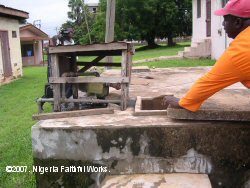 Tank holding water from the new well at BMCO