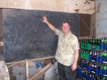 Ron at the blickboard he used as a child