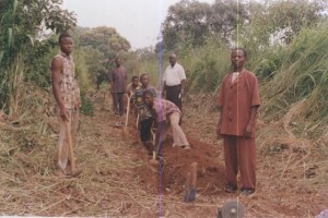 Hospital employees dug the trenches to install the extensive pipe lines