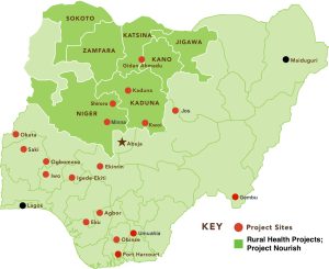 Nigeria map of project areas